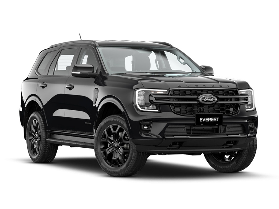 Hình ảnh Ford Everest Sport 2025 màu đen phiên bản tiêu chuẩn
